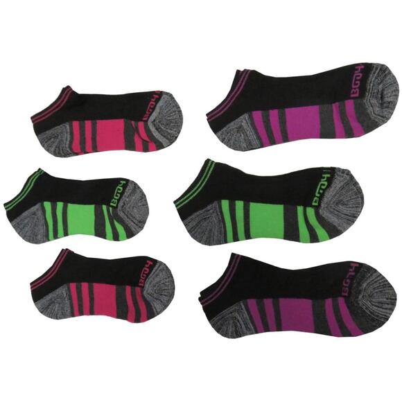 Body Glove Womens Low Cut Socks Black Multicolor Pack of 6 - Picture 1 of 4